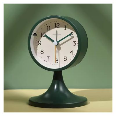 Alarm Clock Bedroom 5-Inches Alarm Clock, Silent Non Ticking Small Clock with Arabic Numerals, Desktop Alarm Clock with Night Light, Battery Operated Table Clock Bedside Clock (Color : E) (1)