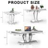3-Piece Marble Living Room Table Set,Modern Luxury Faux Marble Coffee Table Sofa Table and End Tables Set for Living Room,White Coffee Table Set of 3 with Diamond Mirrored Stainless Steel Frame view 3