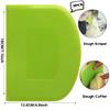 SURDOCA Dough Scraper Bench Scraper - 3P 7.1x4.9" Plastic Flexible Bowl Scraper, Sharp Edge & Angles Cake Scraper. Non-Slip Bakeware Decorating Tools Sculpting & Modeling Tools - Green+Pink+Yellow view 2