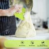 SURDOCA Dough Scraper Bench Scraper - 3P 7.1x4.9" Plastic Flexible Bowl Scraper, Sharp Edge & Angles Cake Scraper. Non-Slip Bakeware Decorating Tools Sculpting & Modeling Tools - Green+Pink+Yellow view 4