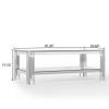47.24" Glass Coffee Table, Luxury 2-Tier Center Coffee Table with Silver Stainless Steel Frame, Modern Rectangle Center Table Accent Cocktail Table with Low Storage Shelf for Living Room view 4