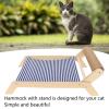 LIZEALUCKY Cat Chair, Cat Hammock Bed, Elevated Cat Beds for Indoor Cats, Wooden Cat Chair with Sisal Scratcher, Cozy Cat Lounger Mini Beach Chair (Beach Sisal Roller Bed) view 2