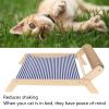 LIZEALUCKY Cat Chair, Cat Hammock Bed, Elevated Cat Beds for Indoor Cats, Wooden Cat Chair with Sisal Scratcher, Cozy Cat Lounger Mini Beach Chair (Beach Sisal Roller Bed) view 3