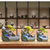 Tabletop Water Fountain Indoor Relaxation Desktop Fountain Waterfall, Zen Meditation Indoor Waterfall Feature with Pump and Water Mist, Illuminated Waterfall for Home Office Bedroom Desk Dcorati (A view 4
