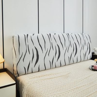 YUEYUZ Plush Headboards Covers Slipcover for Single/King/Double, Dustproof Bed Head Protector Cover, All-Inclusive Elastic Headboard Protector Cover(Color:Stripe,Size:Cal king/220cm/87in)