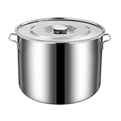 Cook Home Stockpot with Lid, Stainless Steel Soup Pot Heavy Duty Pot with Double Handle Induction Pot for Boiling Strew Simmer for Home Restaurant