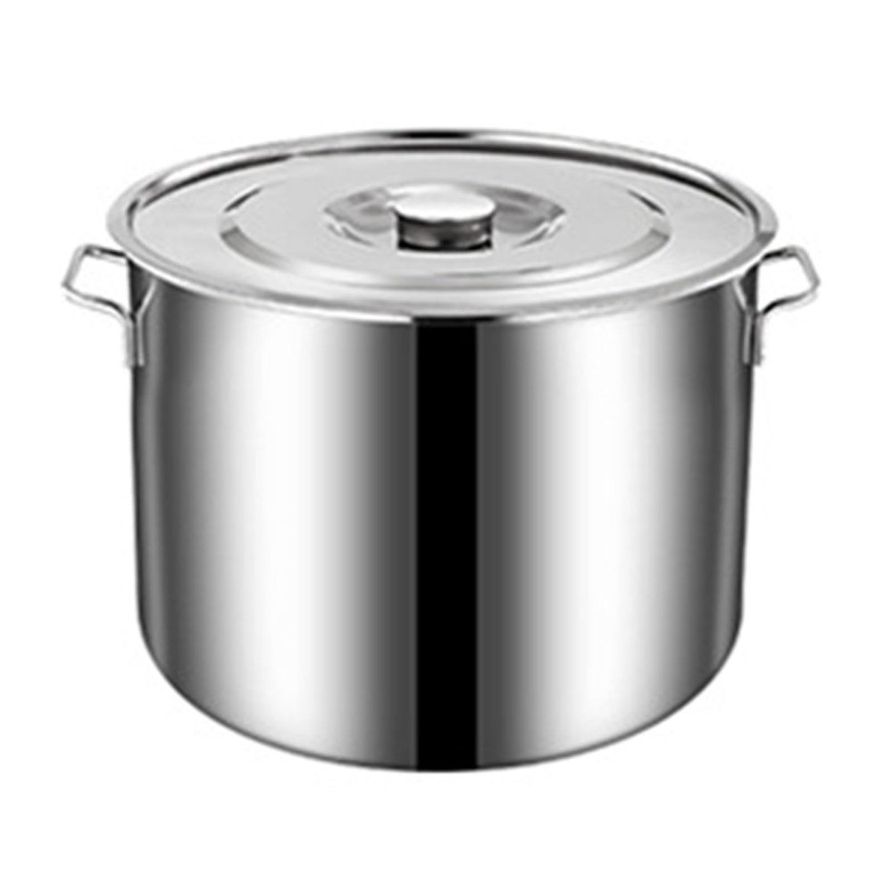 Cook Home Stockpot with Lid, Stainless Steel Soup Pot Heavy Duty Pot with Double Handle Induction Pot for Boiling Strew Simmer for Home Restaurant