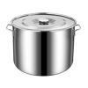 Cook Home Stockpot with Lid, Stainless Steel Soup Pot Heavy Duty Pot with Double Handle Induction Pot for Boiling Strew Simmer for Home Restaurant view 1