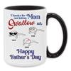 PA61613 Personalized Thanks For Not Letting Mom Swallow Us Mug for Dad, Funny Father's Day Mug for Dad from Son, Custom Coffee Mug for Dad with Kids Name, Dad Mug Accent Black 11oz 15oz Coffee Mug 11 view 1