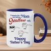PA61613 Personalized Thanks For Not Letting Mom Swallow Us Mug for Dad, Funny Father's Day Mug for Dad from Son, Custom Coffee Mug for Dad with Kids Name, Dad Mug Accent Black 11oz 15oz Coffee Mug 11 view 4