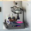 Gavigain Under Sink Organizer, Black L Shape 2 Tier Slide Out Sink Shelf for Kitchen Bathroom Storage view 1