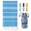 BAY LAUREL Turkish Beach Towel with Travel Bag 39 x 71 Quick Dry Sand Free Lightweight Large Oversized Towels Light view 1