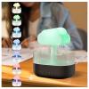 AKYLDI Rain Humidifier, with 7 Color Lights Rainfall Humidifier Automatic Shut-Off Rain Diffuser for Bedroom Desk,Black view 1