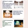 AKYLDI Rain Humidifier, with 7 Color Lights Rainfall Humidifier Automatic Shut-Off Rain Diffuser for Bedroom Desk,Black view 3