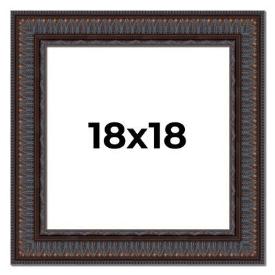 Poster Palooza 18x18 Frame Bronze Gold Ornate Harvest Picture Frame | 3 Inch Wide Moulding | Solid Wood Picture Frame with UV Acrylic Plexiglass, Foam Board Backing & Hanging Hardware Included