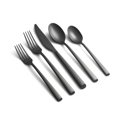 Cambridge 516620GZDS Toya Black Satin 20-Piece Flatware Set