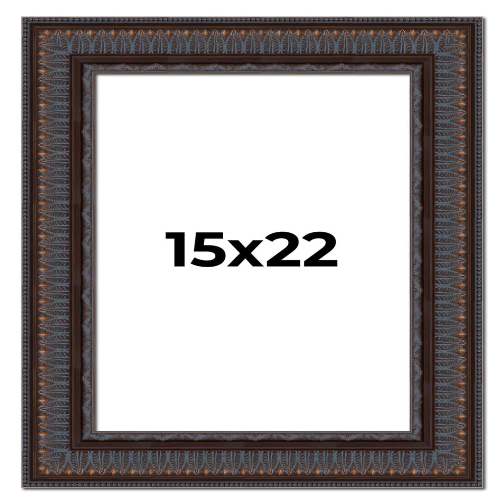 Poster Palooza 15x22 Frame Bronze Gold Ornate Harvest Picture Frame | 3 Inch Wide Moulding | Solid Wood Picture Frame with UV Acrylic Plexiglass, Foam Board Backing & Hanging Hardware Included