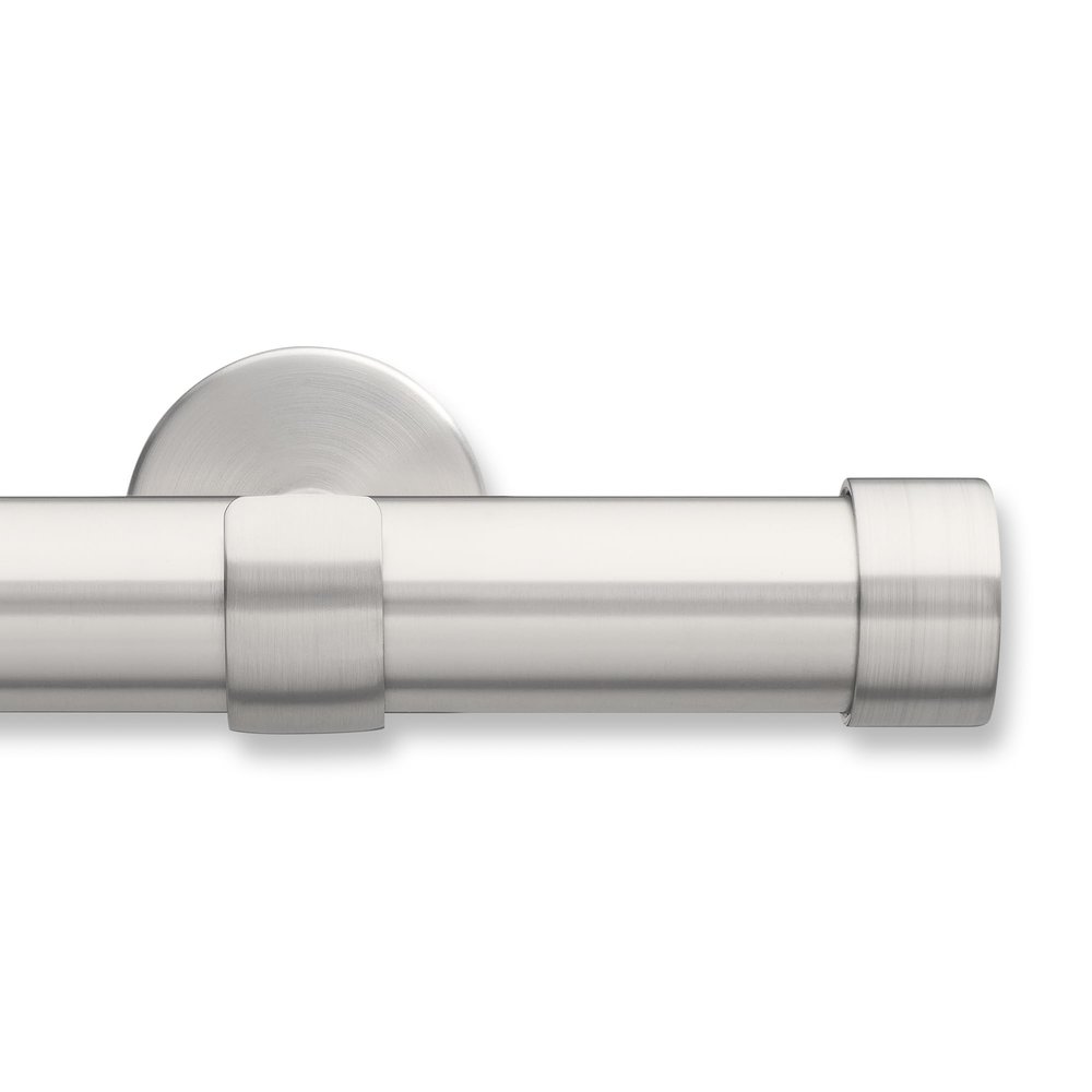 MODE Cambria Designer Series - Premium 4 foot Custom Curtain Rod - 1-1/8 inch Large Diameter - Non-Adjustable for a Seamless Look - Premium Designer Brackets and End Caps - Brushed Nickel Finish
