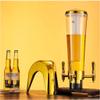 Beer Tower Dispenser, Drink Dispenser 3L/100oz Beer Tower Drink Dispenser with Ice Tube and 3 Tap Gold Ice Cold Beverage Dispenser for Home Bar Holiday Beer view 3