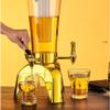 Beer Tower Dispenser, Drink Dispenser 3L/100oz Beer Tower Drink Dispenser with Ice Tube and 3 Tap Gold Ice Cold Beverage Dispenser for Home Bar Holiday Beer view 4