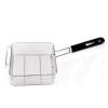 BABETRUE Fries Basket Stainless Steel Hanging Steel Fryer Food Fryer Basket Strainer Plastic Handle Square Removable Kitchen Cooking Tools Fry Baskets with Handle view 1