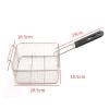 BABETRUE Fries Basket Stainless Steel Hanging Steel Fryer Food Fryer Basket Strainer Plastic Handle Square Removable Kitchen Cooking Tools Fry Baskets with Handle view 2