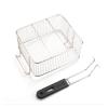 BABETRUE Fries Basket Stainless Steel Hanging Steel Fryer Food Fryer Basket Strainer Plastic Handle Square Removable Kitchen Cooking Tools Fry Baskets with Handle view 4