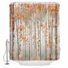 Orange Tree Leaf Shower Curtain Set with Hook 72" x 96",Washable Cloth Polyester Fabric Shower+Curtain,Waterproof Bath/Bathroom/Showers/Bathtubs Curtains Modern Abstract Forest Graffiti Painting Art view 1