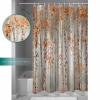Orange Tree Leaf Shower Curtain Set with Hook 72" x 96",Washable Cloth Polyester Fabric Shower+Curtain,Waterproof Bath/Bathroom/Showers/Bathtubs Curtains Modern Abstract Forest Graffiti Painting Art view 3