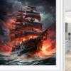 FOCCAFB Colorful Boat Window Privacy Film, Beautiful Night Ocean Nautical Landscape Self Adhesive Frosted Glass Window Film for Home Office Bathroom 27.6Wx47.2L inch view 1