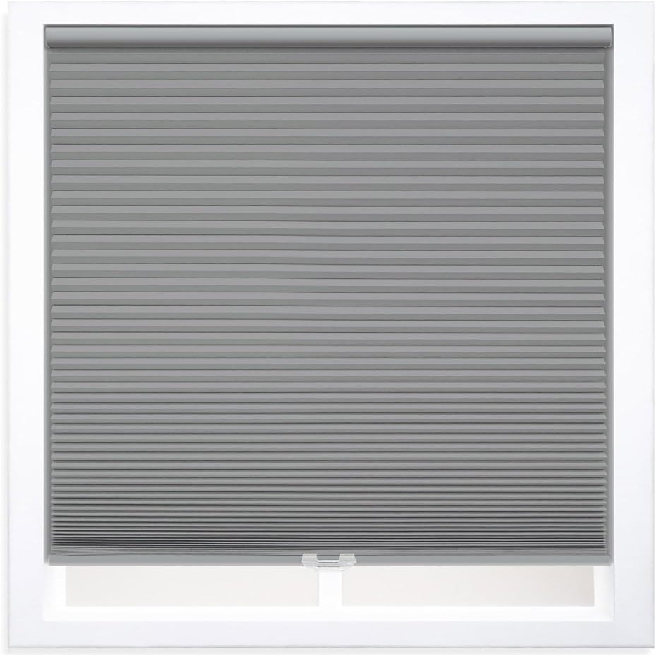DEZ FURNISHINGS Cordless 1.5" Blackout Cellular Shade, Anchor Gray, 36.5" W x 54" H