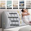 ZZYK Bedside Cushion Large Bed Backrest Faux Leather Headboard Pillow Lumbar Support Upholstered Reading Pillow Removable Daybed Bunk Bed Bolster,Silver,Paste/79x23x4In view 2