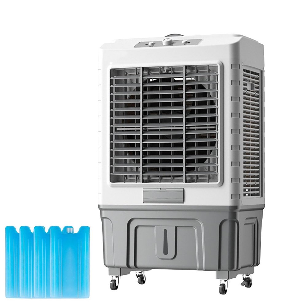 Evaporative Air Cooler with 55L Water Tank, Portable Outdoor Air Conditioner with 4 Ice Pack, Oscillation, 3 Speed for Garage, Yard, Commercial Use(Size:95cm/37in 55L)