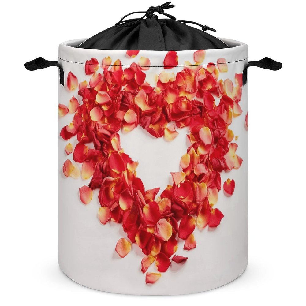 Laundry Basket for Bathroom Laundry Hamper with Handles Many Petals Laundry Basket Waterproof Storage Basket for Dirty Clothes Circular Lightweight Organizer Basket Dirty Clothes Hamper for Bedroom