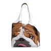 Xsovgoi English Bulldog Canvas Tote Bags For Grocery Shopping Reusable Cloth Bags Soft Shoulder Bag view 1