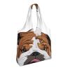 Xsovgoi English Bulldog Canvas Tote Bags For Grocery Shopping Reusable Cloth Bags Soft Shoulder Bag view 2