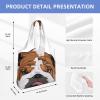 Xsovgoi English Bulldog Canvas Tote Bags For Grocery Shopping Reusable Cloth Bags Soft Shoulder Bag view 4