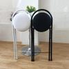 Folding Seat Padded Bar Stool with Footrest, Portable Lightweight Easy to Clean Steel Frame Counter Folding Chair(Color:Beige,Size:60cm) view 4
