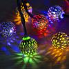 Solar Moroccan String Lights Outdoor 60 LED 36 Ft Globe Fairy Lights with 8 Lighting Modes, Waterproof Solar Powered String Lights for Garden Yard Gazebos Camping Party (Multicolor) view 2