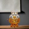 UNbit Kerosene Lamp, Oil Lamps for Indoor Home Buddha Front Light Kerosene Lamp with Yellow Crystal Glass Lotus Light Holder Ultra Pure Paraffin Lamp OilCandle Holder Lantern Night Light Lamp view 4
