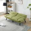 anwickjeff Comfy Futon Sofa Bed with Adjustable Backrest,Convertible Futon Couch Bed with Adjustable Arms,Modern Folding Loveseat Sofa for Living Room,Bedroom,Office (Green) view 3
