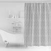 Black White Striped Shower Curtain Set with Hook 36" x 78",Washable Cloth Polyester Fabric Shower+Curtain,Waterproof Bath Curtains for Bathroom,Showers,Bathtubs Decor Contemporary Minimalist Geometric view 2