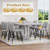 LUFTUT 7 Piece Modern Dining Table Set for 6,Counter Height Dining Table Set,63" Faux Marble Room Table with 6 Grey Leather Barstools,Bar Height Table and Chairs Ideal for Pub Kitchen view 2