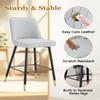 LUFTUT 7 Piece Modern Dining Table Set for 6,Counter Height Dining Table Set,63" Faux Marble Room Table with 6 Grey Leather Barstools,Bar Height Table and Chairs Ideal for Pub Kitchen view 4