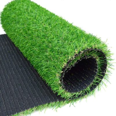 HomeLoft Basics Synthetic Artificial Grass Turf, High Density Faux Grass Turf, Drainage Holes Pet Dog Artificial Grass Mat,Garden Backyard Fake Grass Wedding Rug, 2/3cm Thick, Green