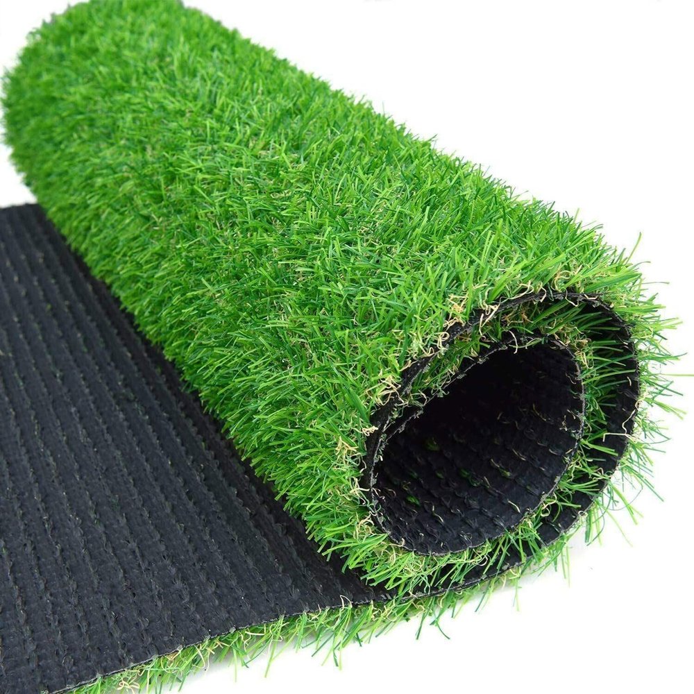 HomeLoft Basics Synthetic Artificial Grass Turf, High Density Faux Grass Turf, Drainage Holes Pet Dog Artificial Grass Mat,Garden Backyard Fake Grass Wedding Rug, 2/3cm Thick, Green