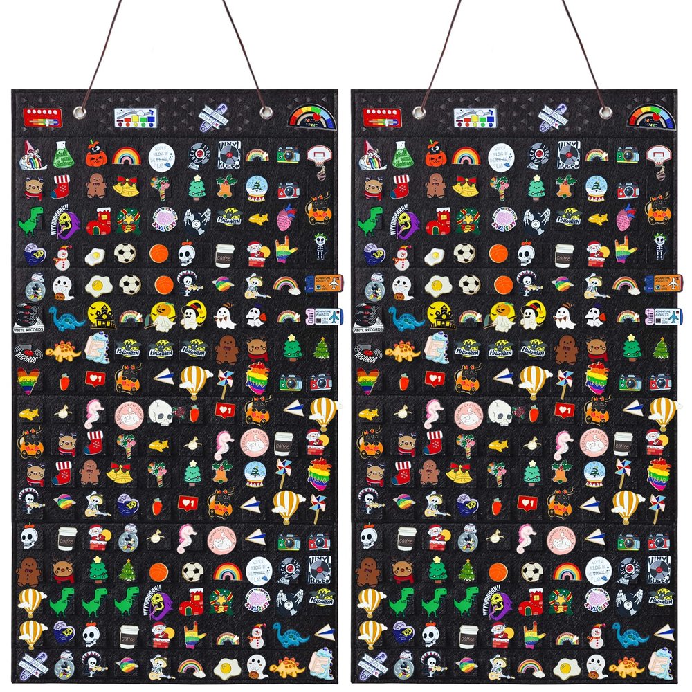 Pin Board,Pin Collections Storage Holder(170 Slots,2 Black Holders )