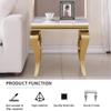 3-Piece Marble Living Room Table Set,Modern Coffee Table Set of 3 Includes 1 Coffee Table and 2 End Tables with Stainless Steel Legs,Sofa Side Tables Perfect for Home Furniture (Gold) view 4