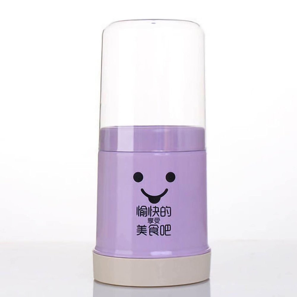 WOHPNLE Plastic Utensil Holder, Cute Chopstick Holder Storage with Dustproof Lid Chopstick Container for Cutlery, Chopstick, Spoons, Forks, Knives (purple)