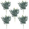 Shirfloral 5 Bundles Italian Ruscus Greenery Plants 20.4in Artificial Green Leaf Willow Leaves Bouquet for Floral Arrangement Home Wedding Party Garden Farmhouse Table Centerpiece Decor (Grey) view 1